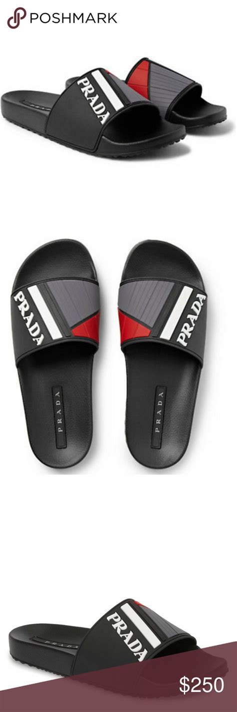 prada flip flops men's|prada rubber slides.